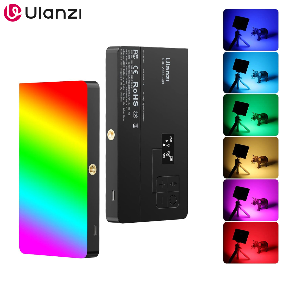 Photography Lighting With Umbrella - ULANZI LT002 RGB Video Light, Portable