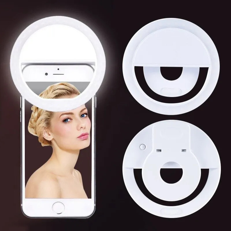 Photography Lighting Tool - USB Rechargeable LED Selfie Ring Light