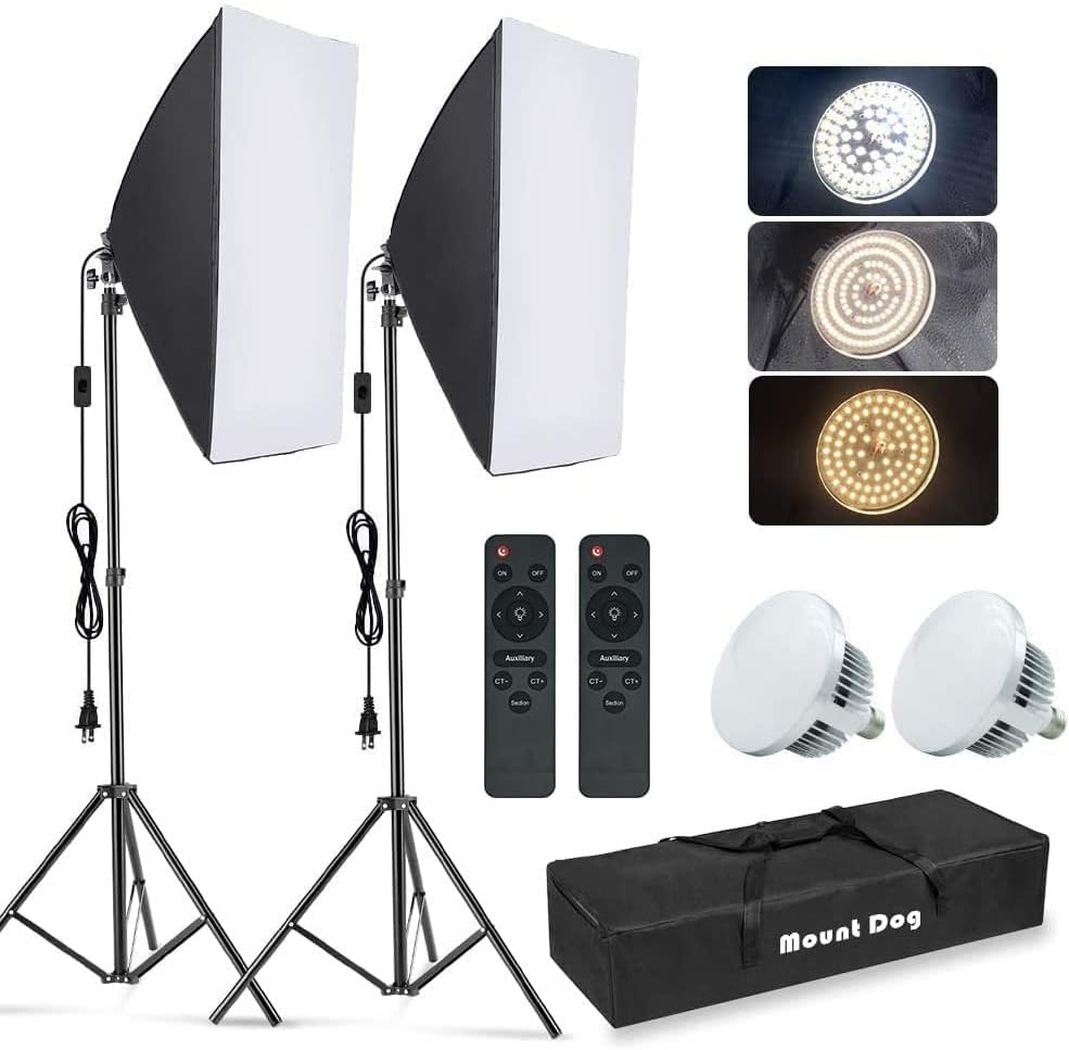 Photography Lighting Setup - Photography Softbox Lighting Kit, 2-Pack 19.7