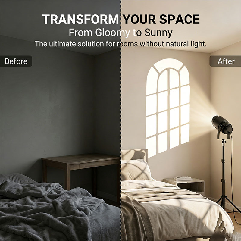Photography Lighting No Shadows - 15W Virtual Fake Window Projection Lamp