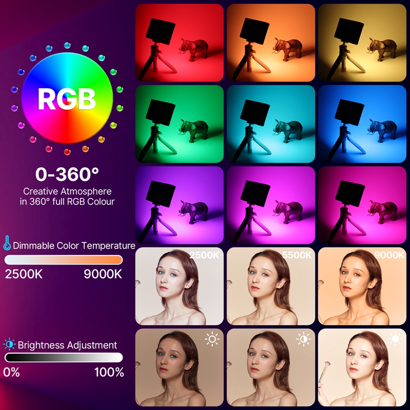 ULANZI LT002 RGB Video Light,  - Photography Lighting With Umbrella ulasan dan harga