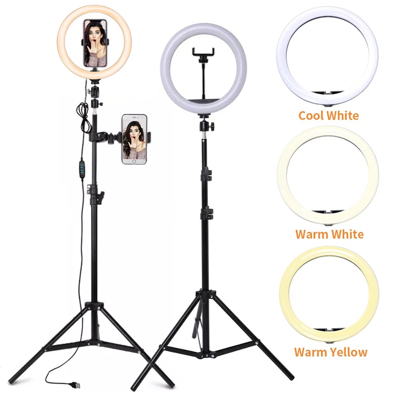 6/10/12 Inch LED Selfie Ring L - Photography Lighting With Umbrella ulasan dan harga