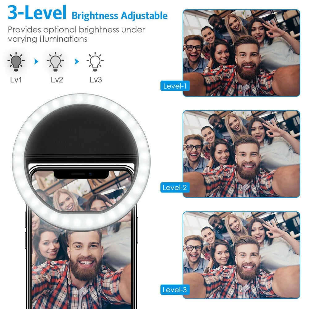 USB Rechargeable LED Selfie Ri - Photography Lighting Tool ulasan dan harga