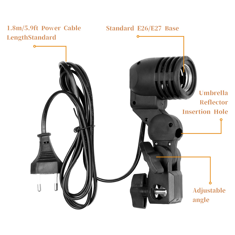 1.8m Cable Cord Light Bulb Sta - Photography Lighting With Umbrella ulasan dan harga
