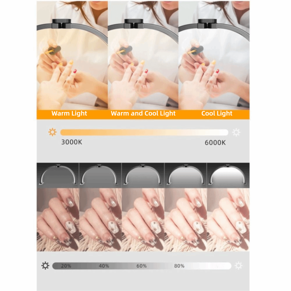 Dimmable Half Moon Nail Lamp 1 - Photography Lighting No Shadows ulasan dan harga