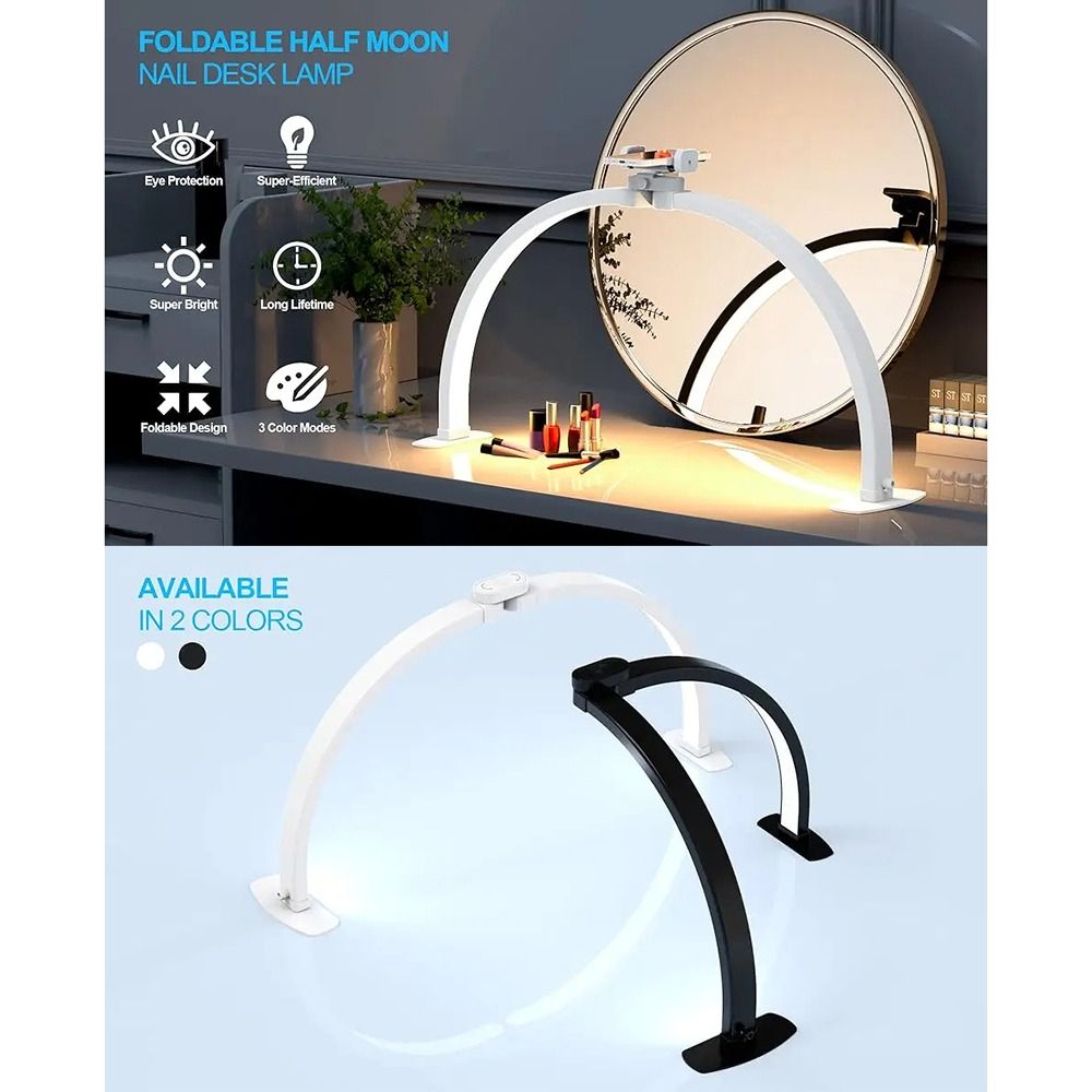 Dimmable Half Moon Nail Lamp 1 - Photography Lighting No Shadows ulasan dan harga