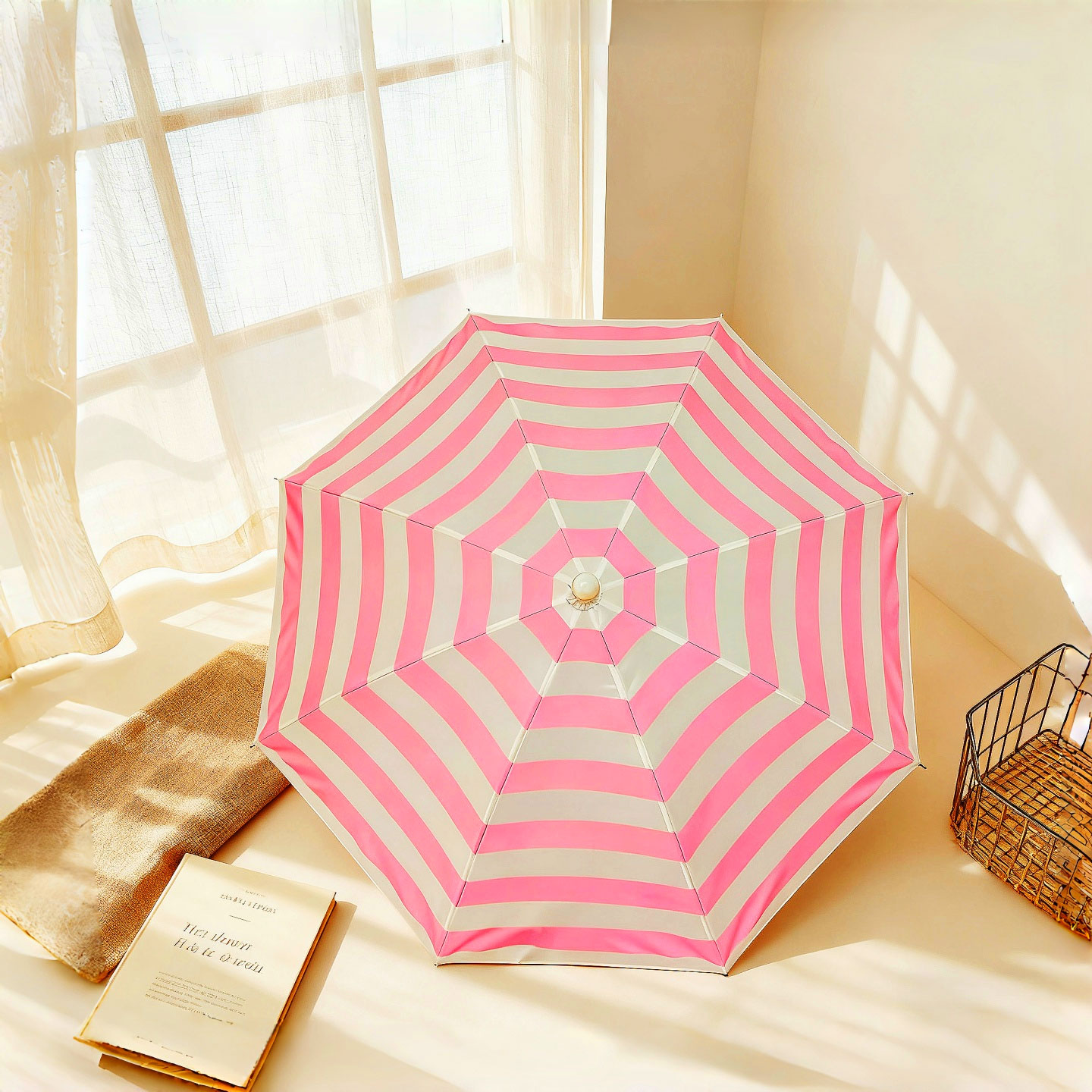 1pc Striped pink umbrella germ - Diy Photography Lighting Umbrella ulasan dan harga