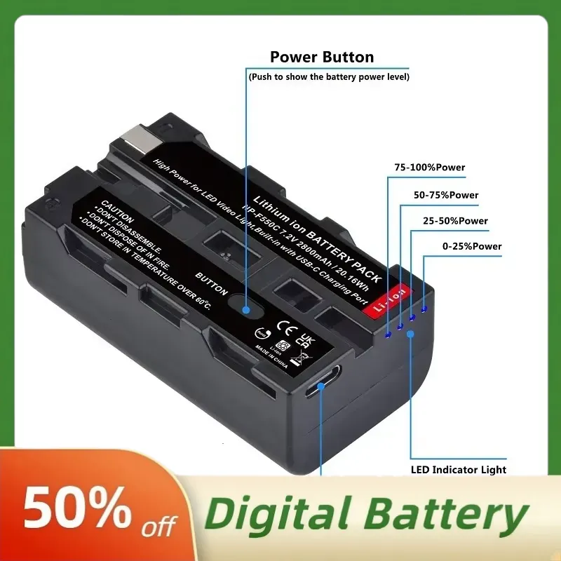 NP-F550C NP-F550 F570 Battery  - Video Light Panel Led ulasan dan harga