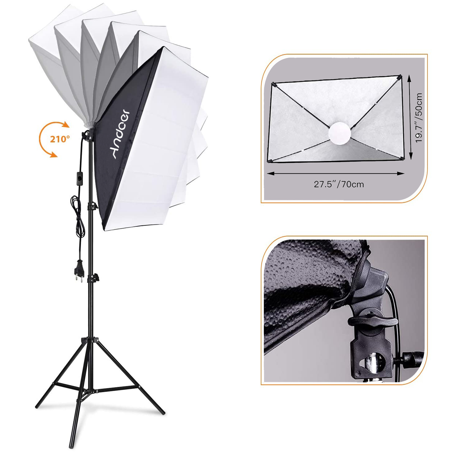 Andoer Softbox Lighting Set St - Iris Photography Led Lighting Pack ulasan dan harga
