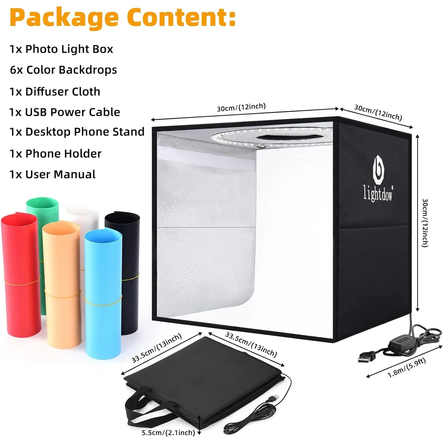 Lightdow Dimmable Photo Box LE - Photography Lighting Setup ulasan dan harga