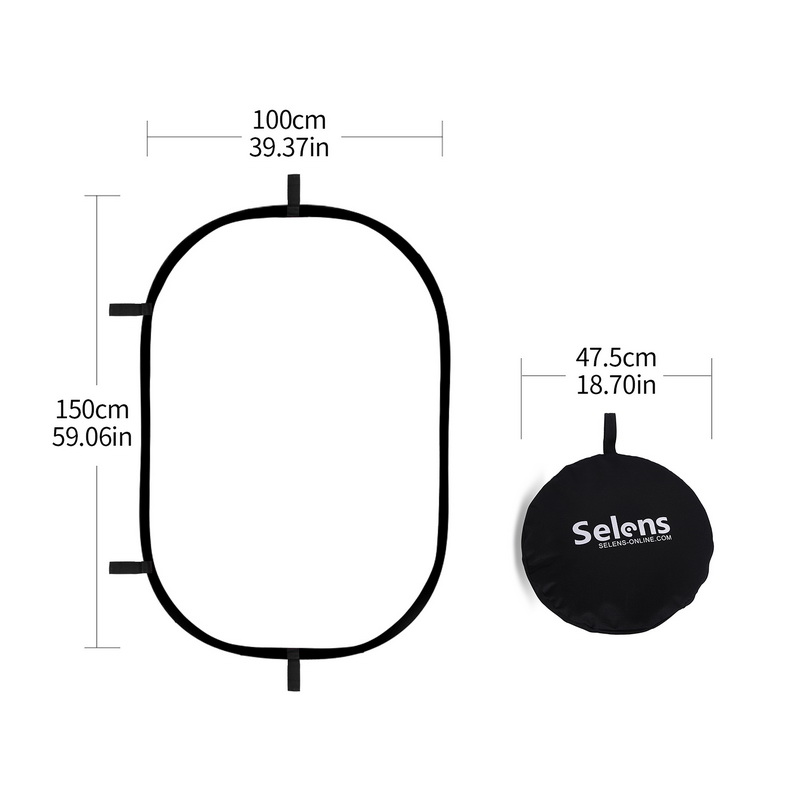 100X150CM Foldable Oval Reflec - Video Light Panel Led ulasan dan harga