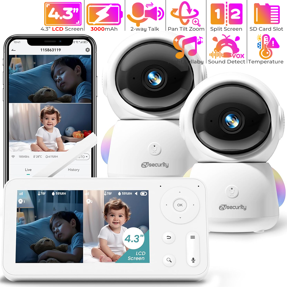 2K Baby Monitor with 2 Cameras - Photography Lighting With Umbrella ulasan dan harga