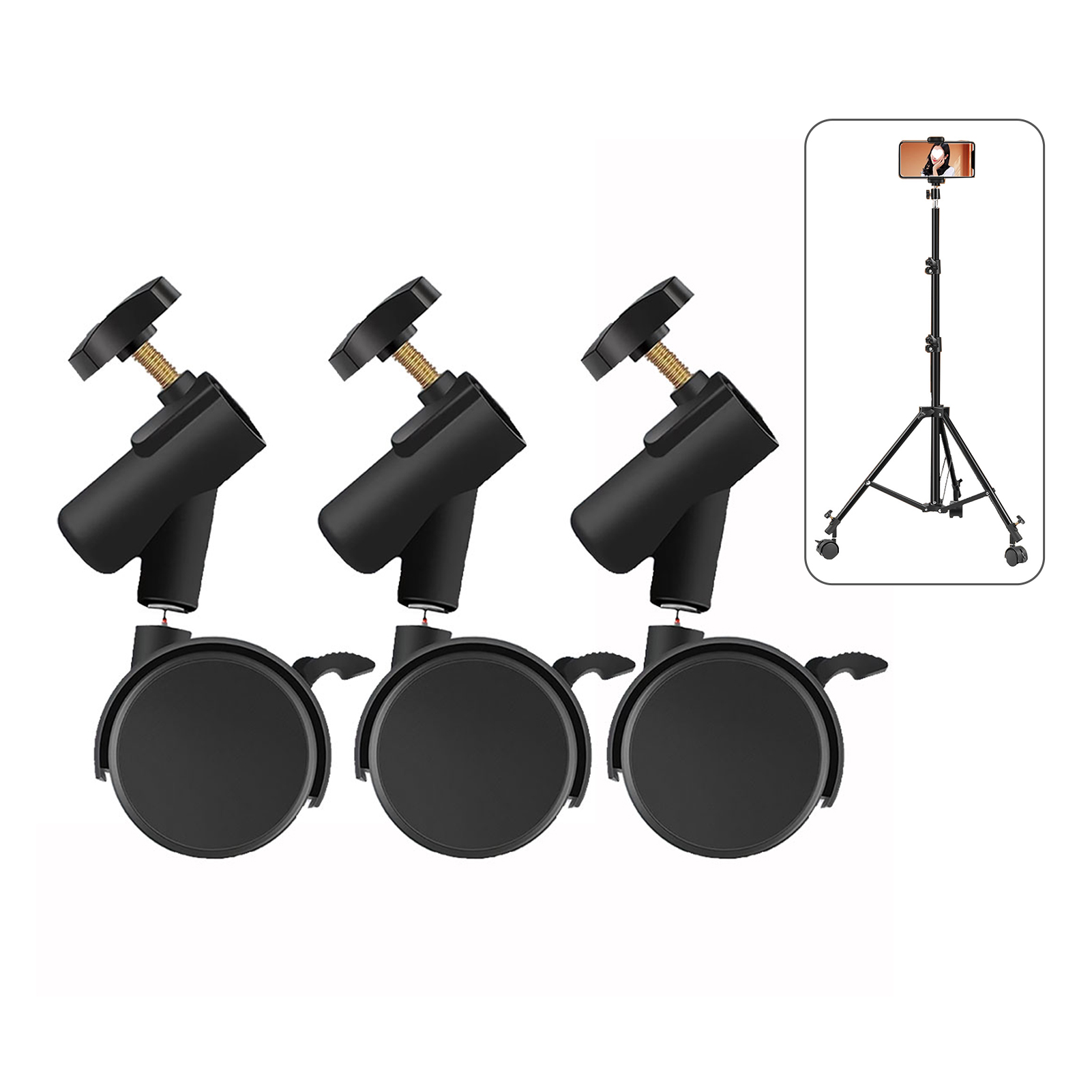 3pcs/set Flexible  Casters Whe - Photography Lighting Setup ulasan dan harga