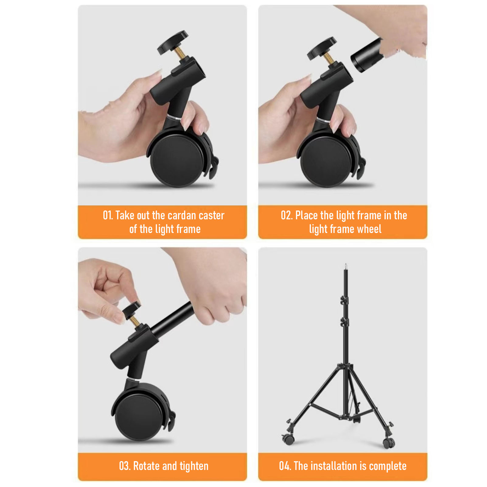 3pcs/set Flexible  Casters Whe - Photography Lighting Setup ulasan dan harga